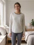 Pijama Feminino Legging Coração 5607 Bocejinho Branco e Cinza