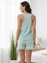 Pijama Feminino Regata Nadador e Shorts 5302 Doce Luar Verde Claro