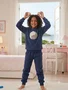 Pijama Fleece Feminino Infanti 2-8l 5809 Kanto Dos Sonhos Marinho