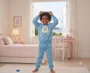Pijama Fleece  Feminino Infantil 2-8 5809 Kanto Dos Sonhos Azul Claro