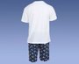 Pijama Masculino Infantil 4-12 Camiseta Manga Curta e Bermuda Anti-Mosquito 109442 Kyly Branco e Azul