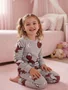 Pijama Plush Feminino Infantil 4-8 5816 Kanto dos Sonhos Gelo e Marrom