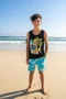 Regata Masculina Infantil 2/8 Surf 125253001 Over Preto