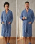 Roupão De Microfibra Plush Unissex Sofisticata Atlântica Azul