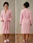 Roupão De Microfibra Plush Unissex Sofisticata Atlântica Rosa
