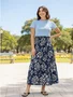 Saia Midi em Viscose Feminina Adulto 1.703421 Lecimar Marinho