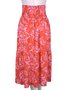 Saia Midi em Viscose Feminina Adulto 1.703421 Lecimar Vermelho e Rosa