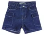 Shorts Jeans Cargo Feminino Infantil 4/8 6055 Maliinha Jeans Escuro