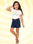 Shorts Jeans Cargo Feminino Infantil 4/8 6055 Maliinha Jeans Escuro
