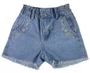 Shorts Jeans Feminino Bebê 1/3  6047 Maliinha Jeans Claro