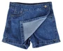 Shorts Saia Jeans Bebê 1/3  6044 Maliinha Jeans Médio