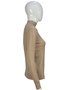 Suéter Feminino Gola Alta Modal trabalhado 2452 Dunialin Bege