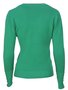 Suéter Tricô Feminino Detalhe Punho Com Botões 2453 Dunialin Verde