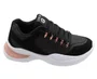 Tênis Feminino Casual Flamê 22490P Logus Preto e  Rosê