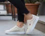 Tênis Feminino Casual MDI89 Mendii Creme e Branco