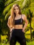 Top Fitness Feminino Adulto Com Bojo Recorte Cirre 20876 Selene Preto