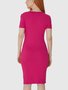 Vestido Básico Feminino Manga Curta Em Viscose Stretch 1000089473 Malwee Pink
