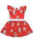Vestido Feminino Infantil 1-3 Curto Estampa Dog 1000073782 Carinhoso Vermelho e Branco