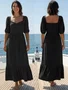 Vestido Midi Em Viscose Feminino Adulto 1.703381 Lecimar Preto