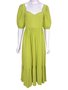 Vestido Midi Em Viscose Feminino Adulto 1.703381 Lecimar Verde Licor