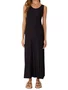 Vestido Midi Feminino Amplo Em Viscose 1000129581 Malwee Preto e Branco